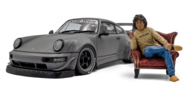 421186582 Porsche 911 (964) RWB Bodykit 2024 nardo grey with figure 1:18